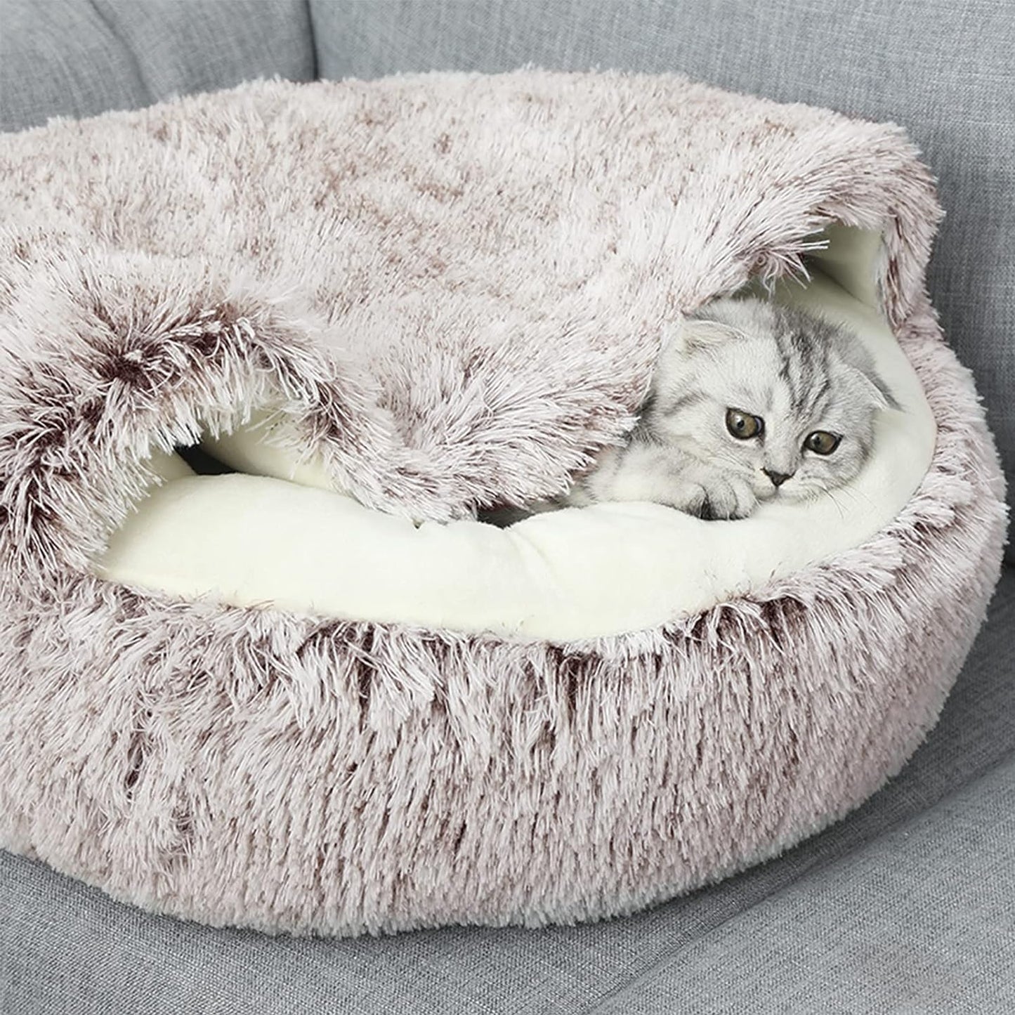 CozyFluff Premium Pet Cave Bed