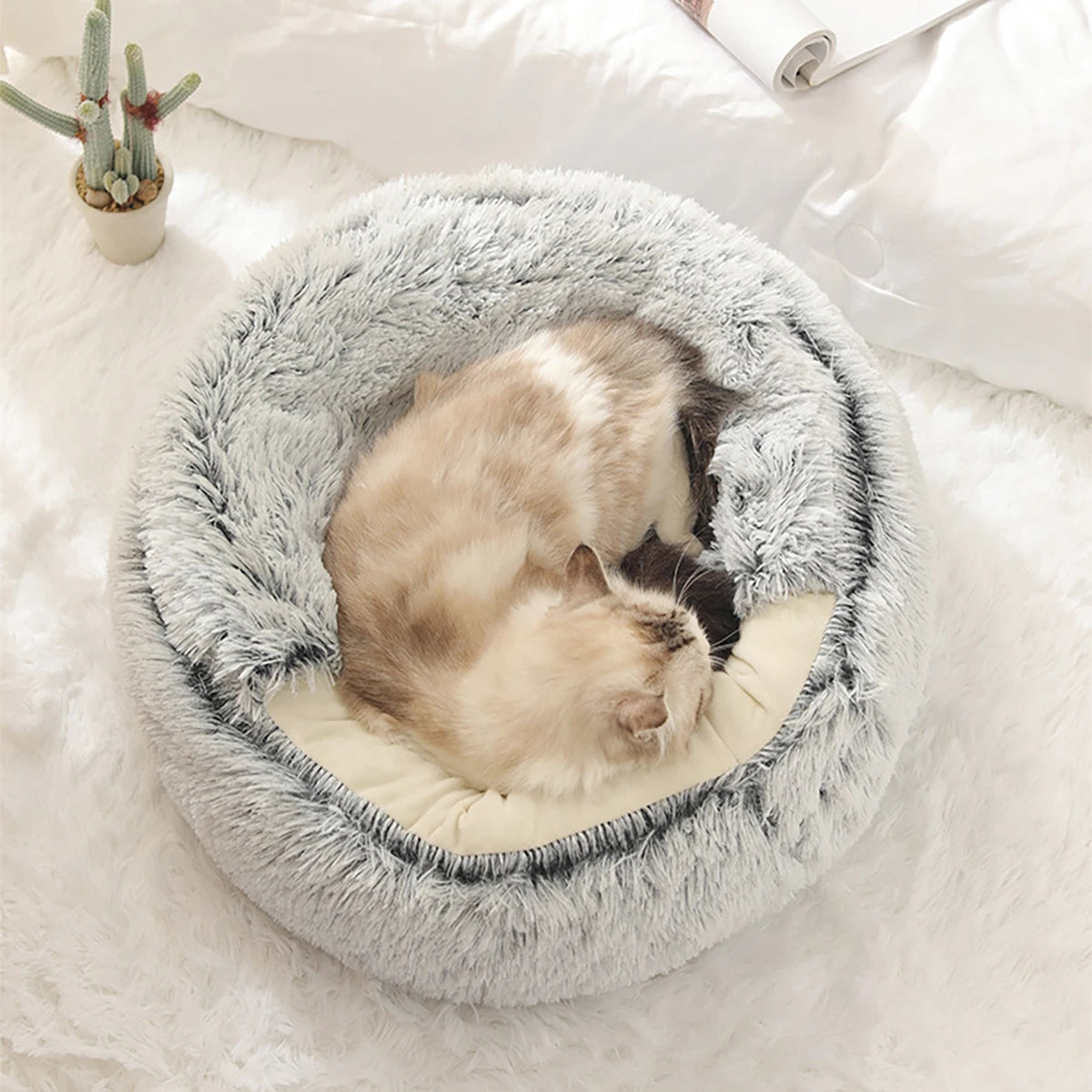 CozyFluff Premium Pet Cave Bed