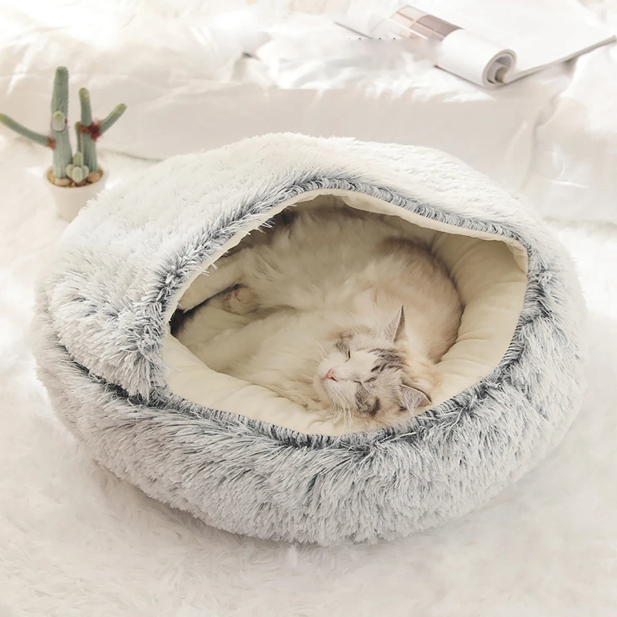 CozyFluff Premium Pet Cave Bed